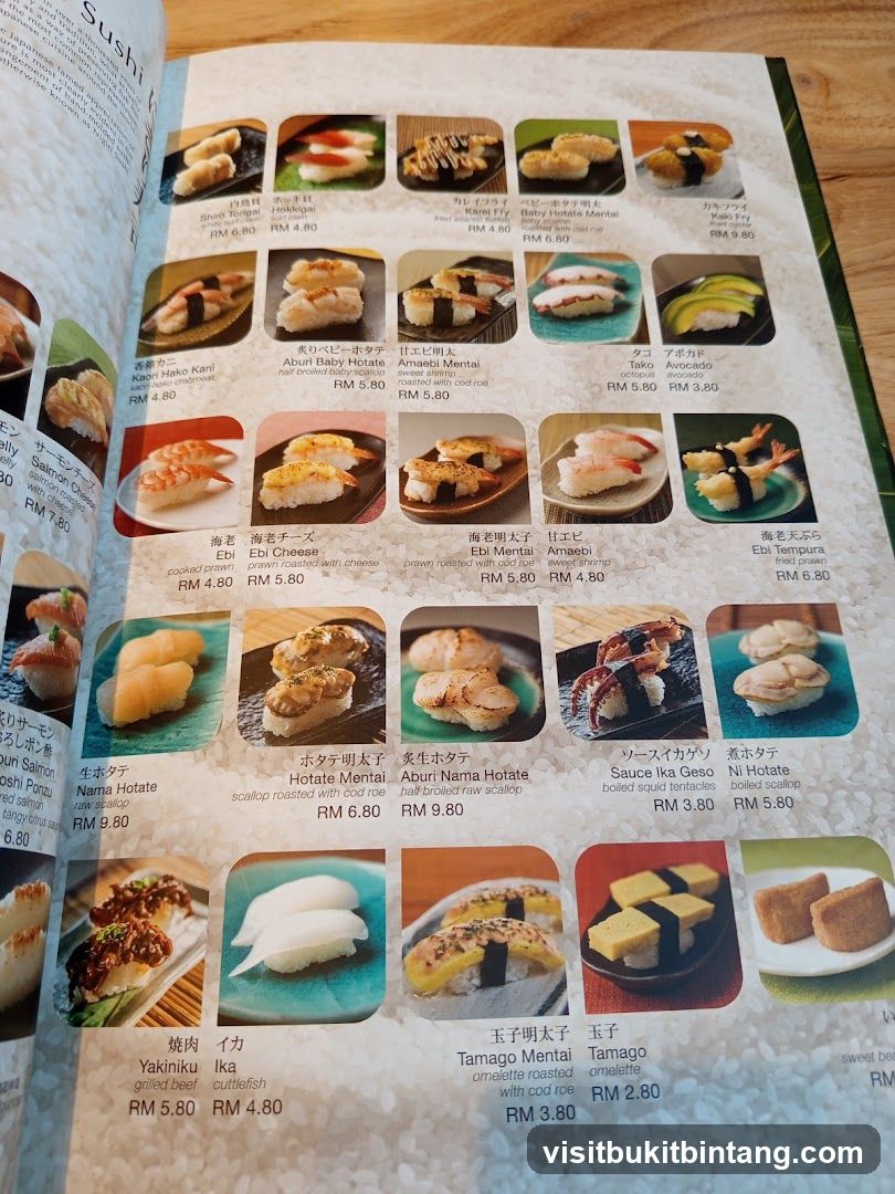 Sushi Menu