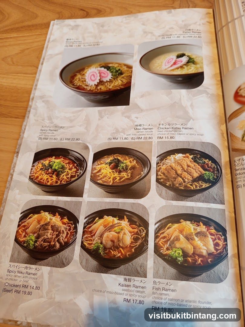 Ramen Menu