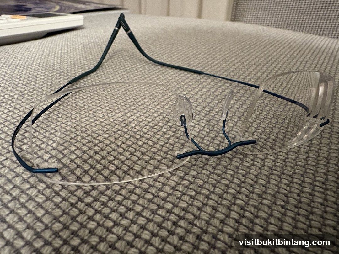 Safety Glasses on Fabric Surface