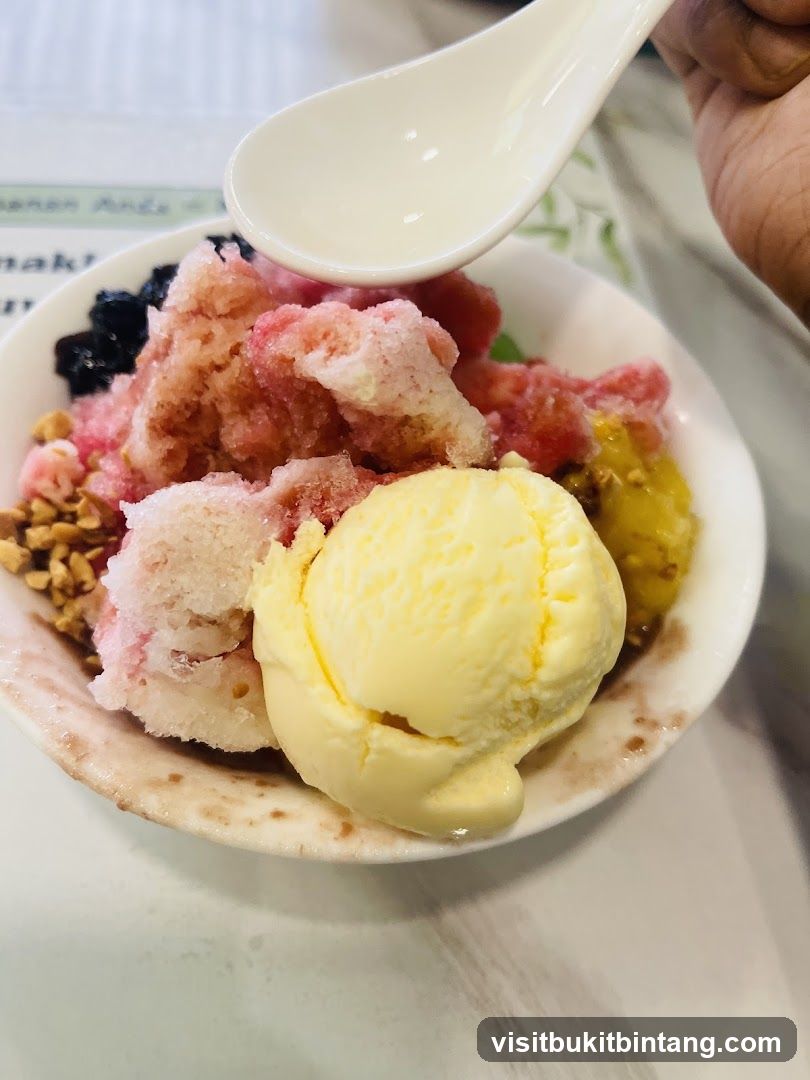Shaved Ice Dessert with Ice Cream