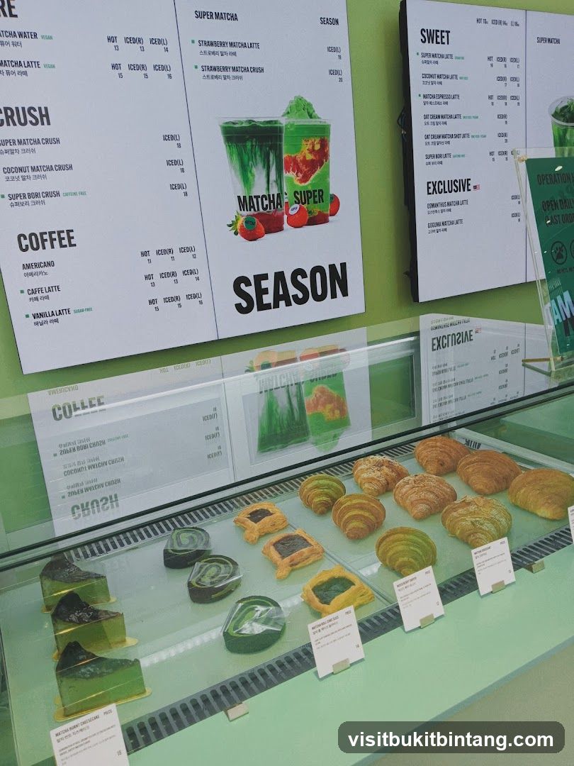 Matcha Cafe Menu and Pastries