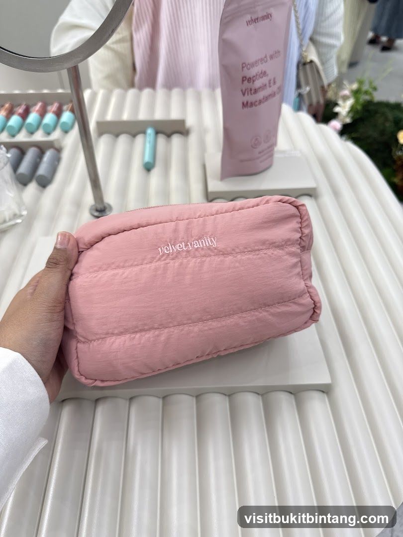 Pink Pouch with Embroidered Logo
