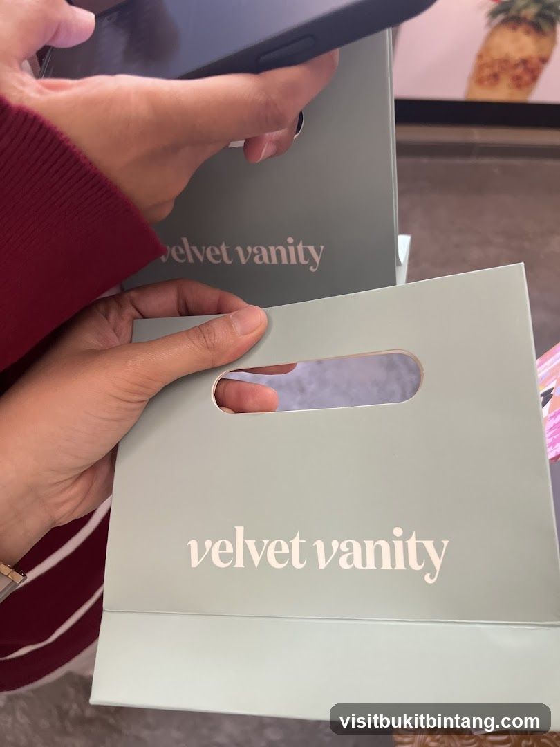Velvet Vanity Shopping Bags