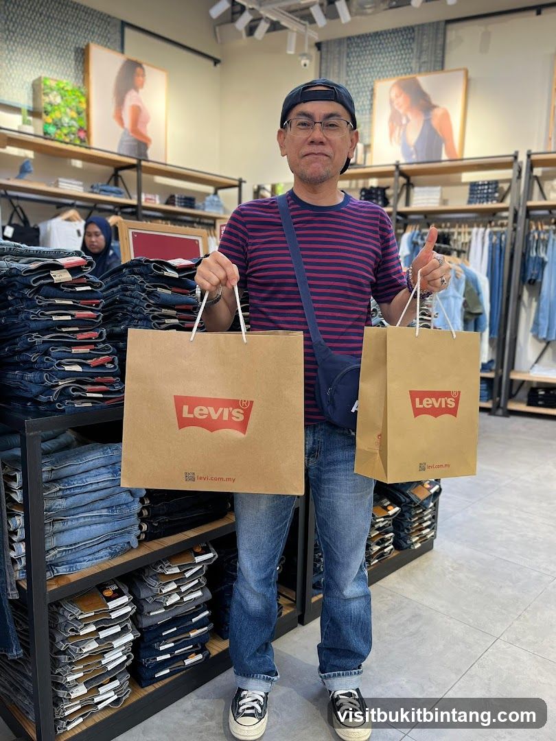 Man Holding Levi's Shopping Bags