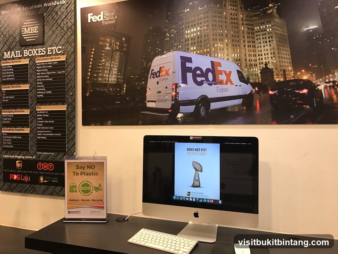 Mail Boxes Etc. Services Display