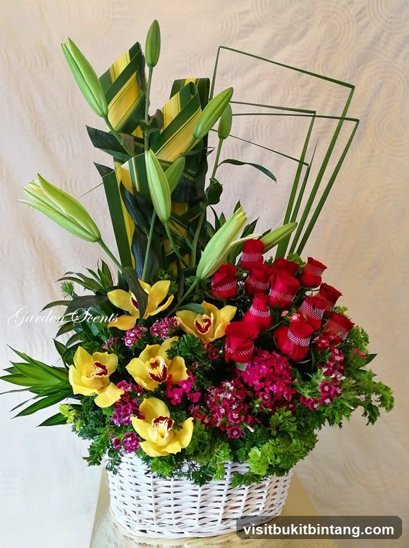 Orchid and Rose Arrangement
