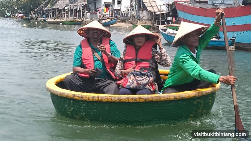 People in a basket boat