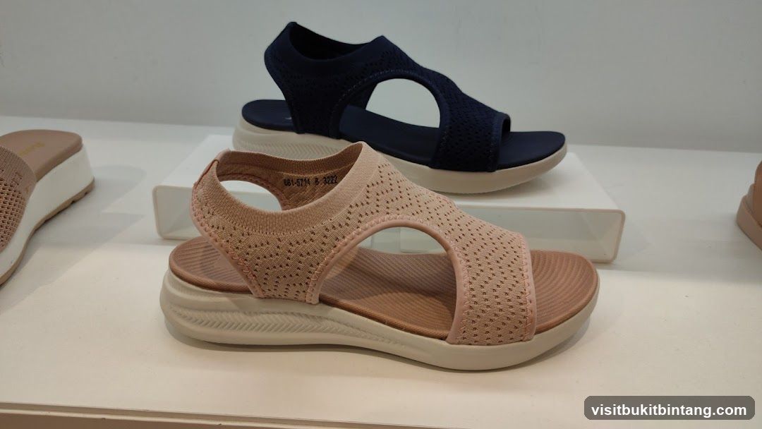 Sandals on display
