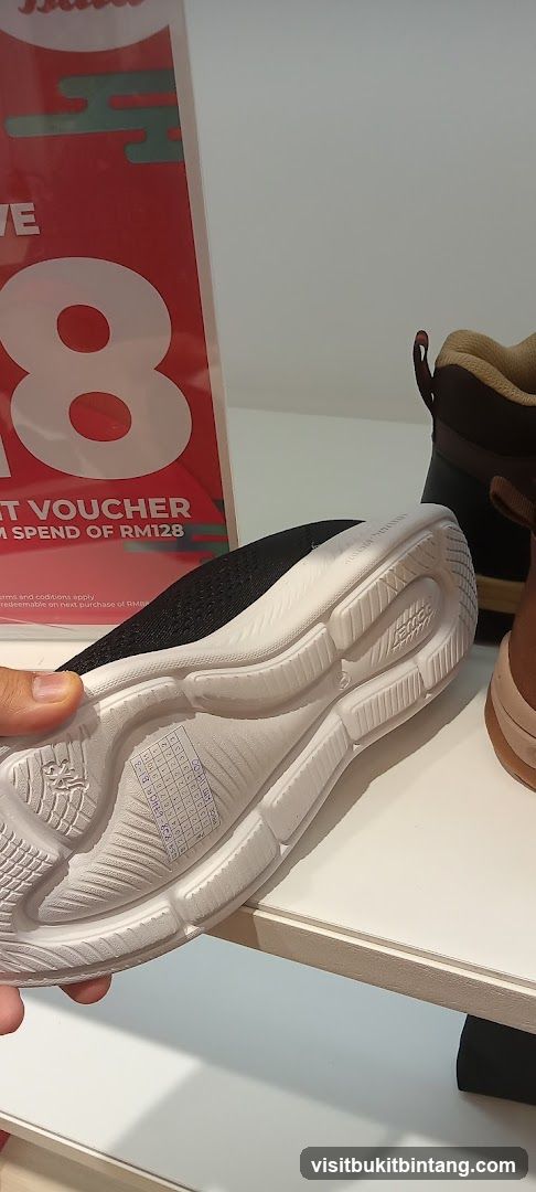 Shoe sole with size chart