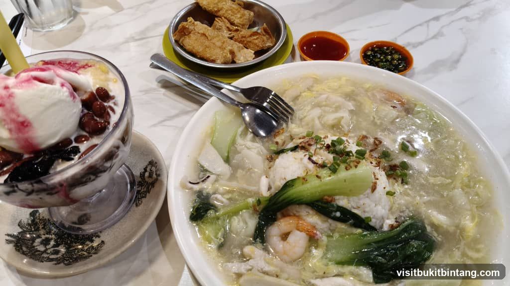 Seafood Rice Dish and Dessert
