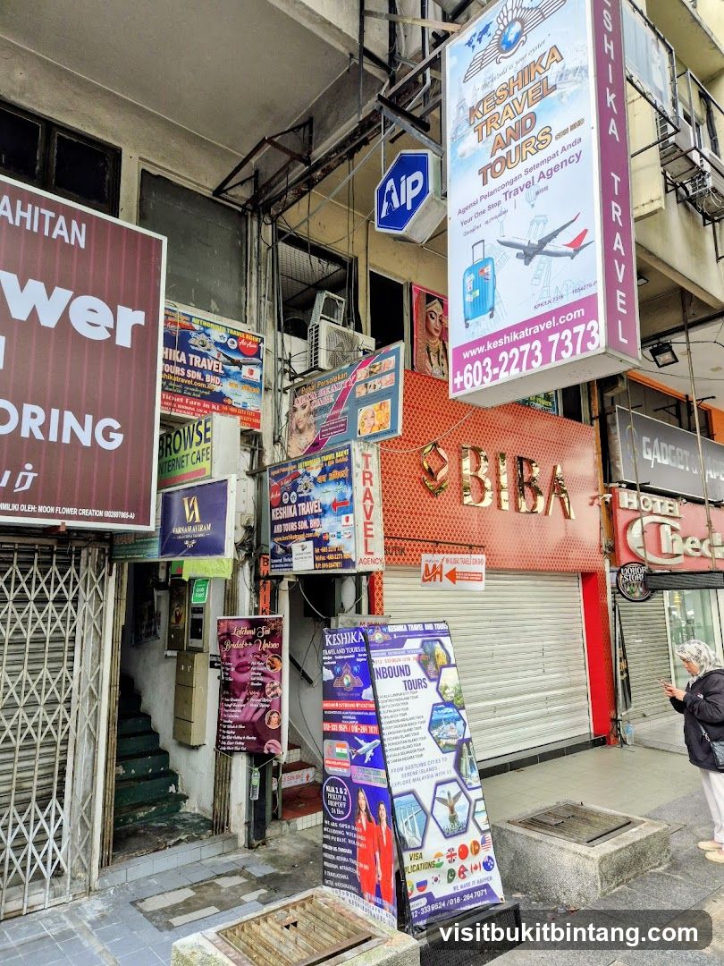 Street Scene with Travel Agencies and Shops