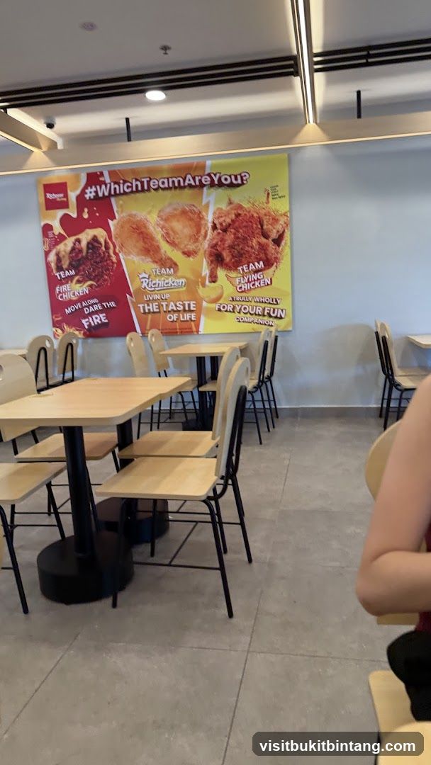 Restaurant Interior with Promotional Banner