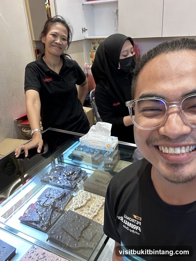 Employees and Chocolate Display