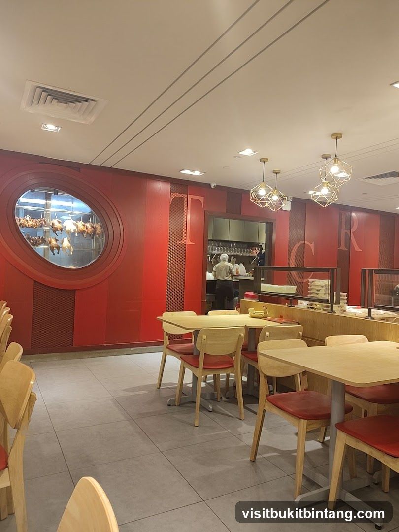Restaurant Interior with Roasted Ducks