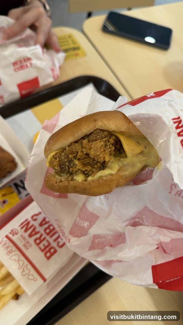 Fried Chicken Burger with Cheese
