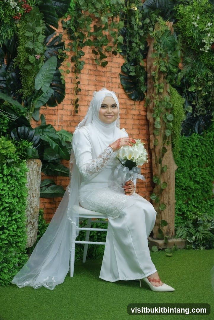 Bride Posing with Flowers