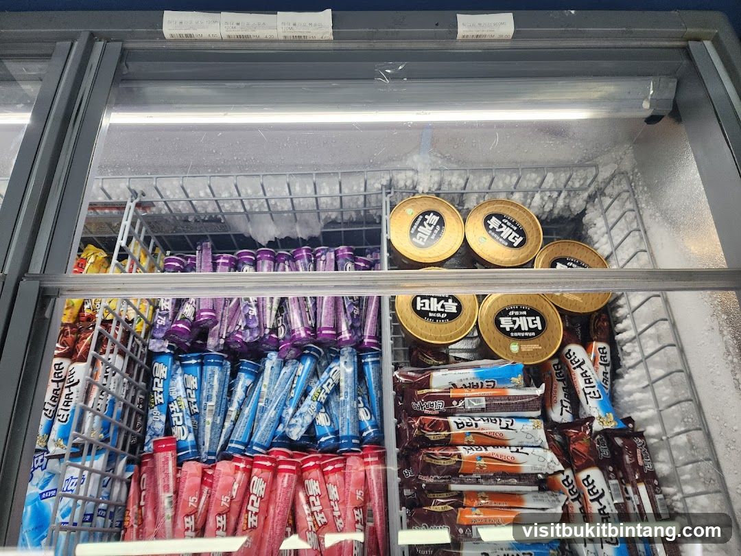 Freezer full of ice cream