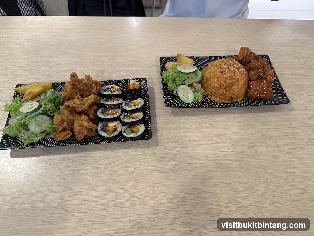 Korean Fried Chicken and Kimbap