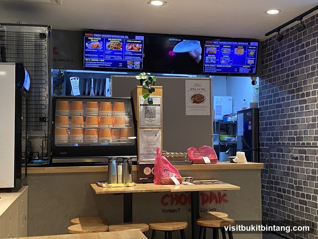 Restaurant Counter with Menu Screens