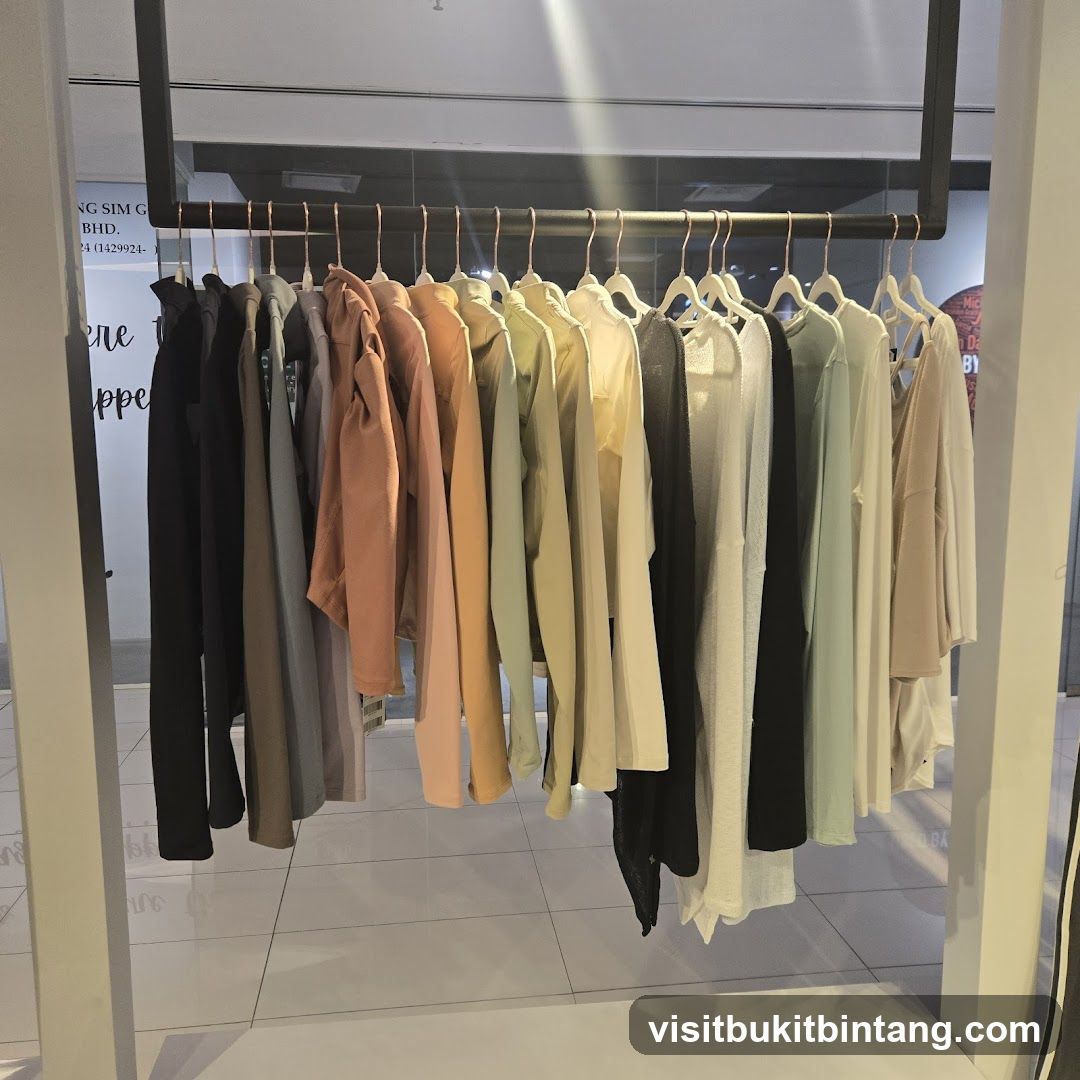 Clothing Rack with Assorted Tops