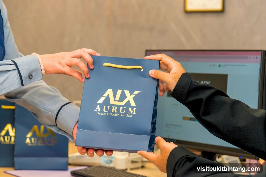 Handing Over a Branded Shopping Bag