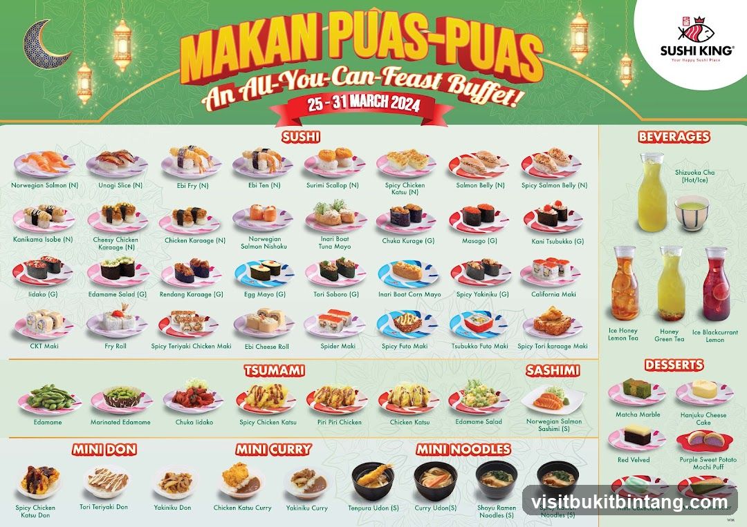 Sushi King All-You-Can-Feast Buffet Menu