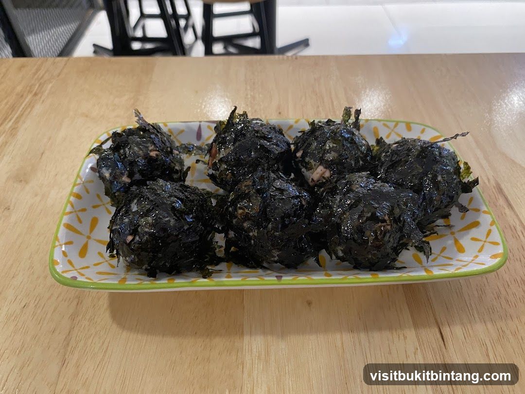 Onigiri on a decorative plate
