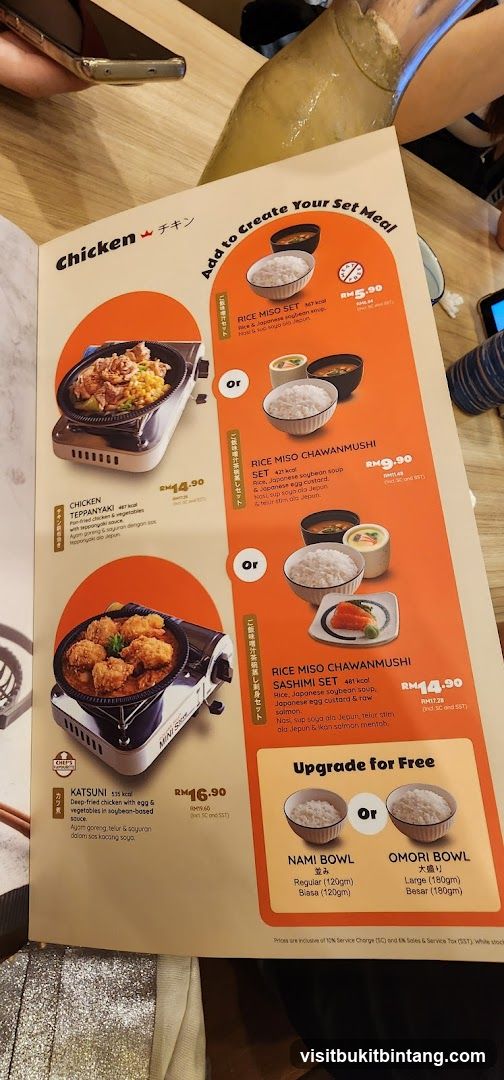 Chicken Set Meal Options