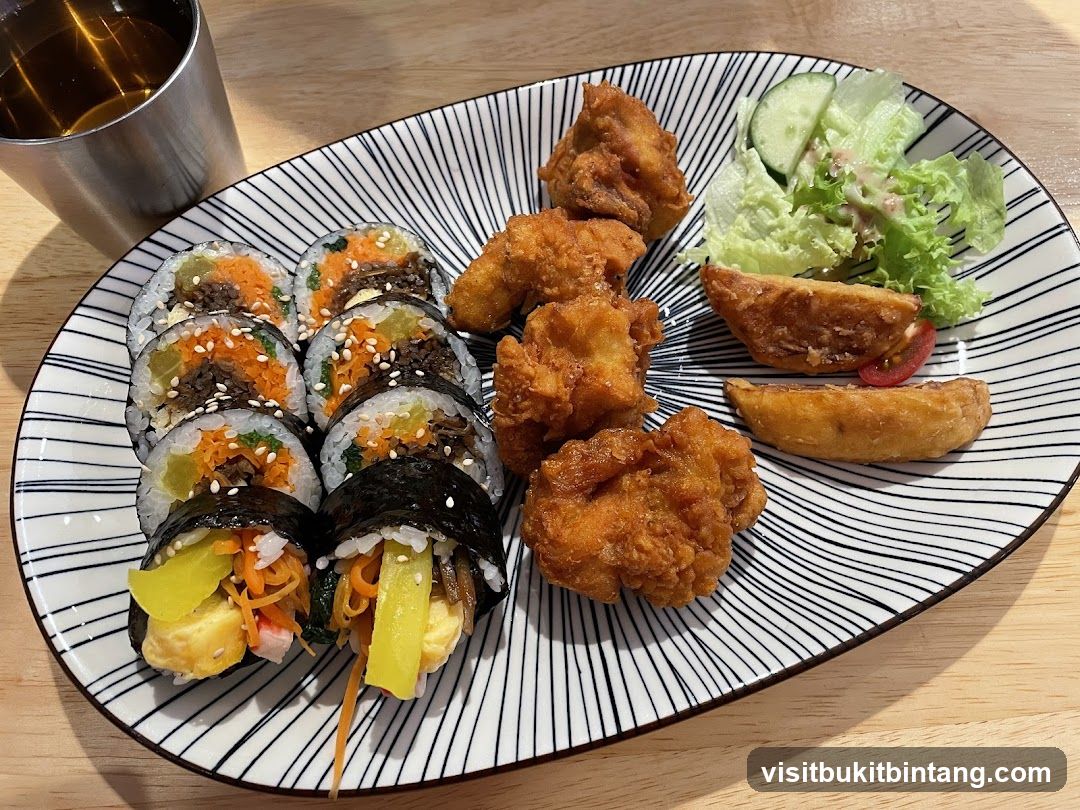 Korean Fried Chicken and Kimbap