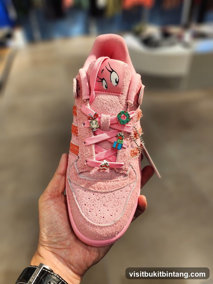 Pink Adidas Sneaker with Holiday Charms