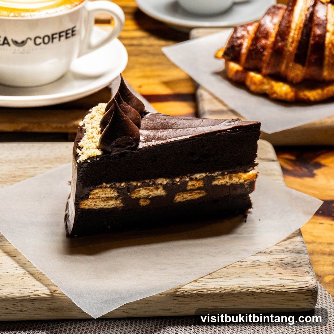 Chocolate cake and coffee