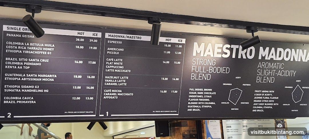 Maestro Madonna Menu