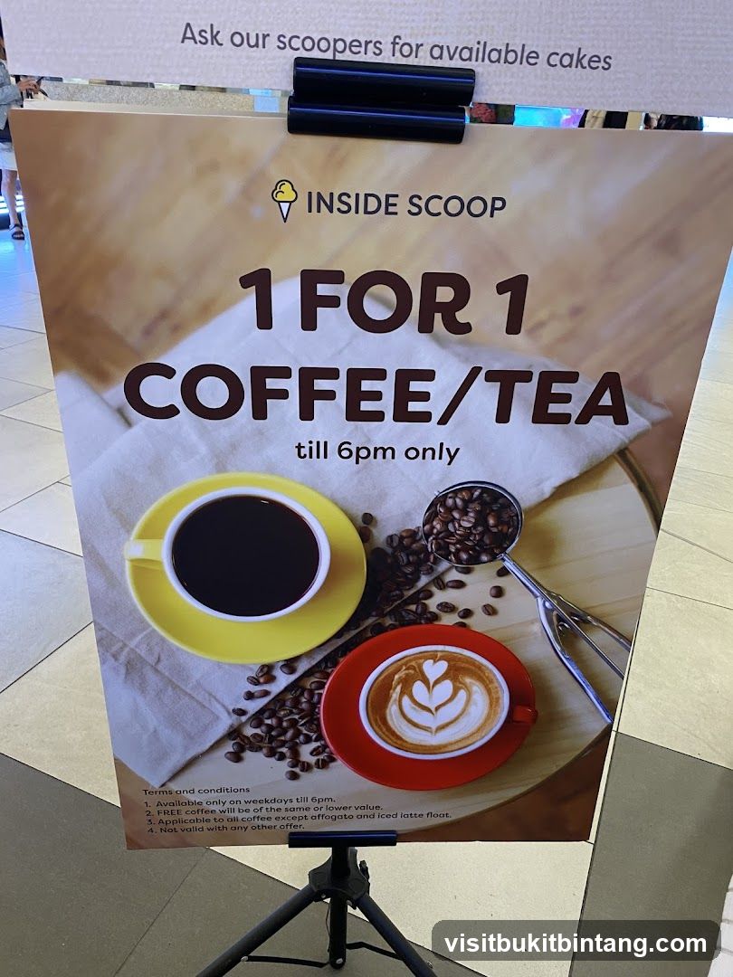Inside Scoop 1 For 1 Coffee/Tea Promotion