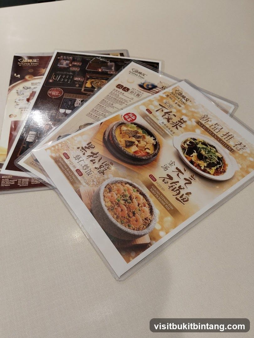 Souper Tang Menu