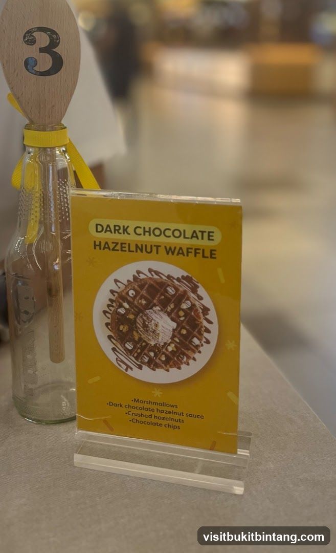 Dark Chocolate Hazelnut Waffle Menu