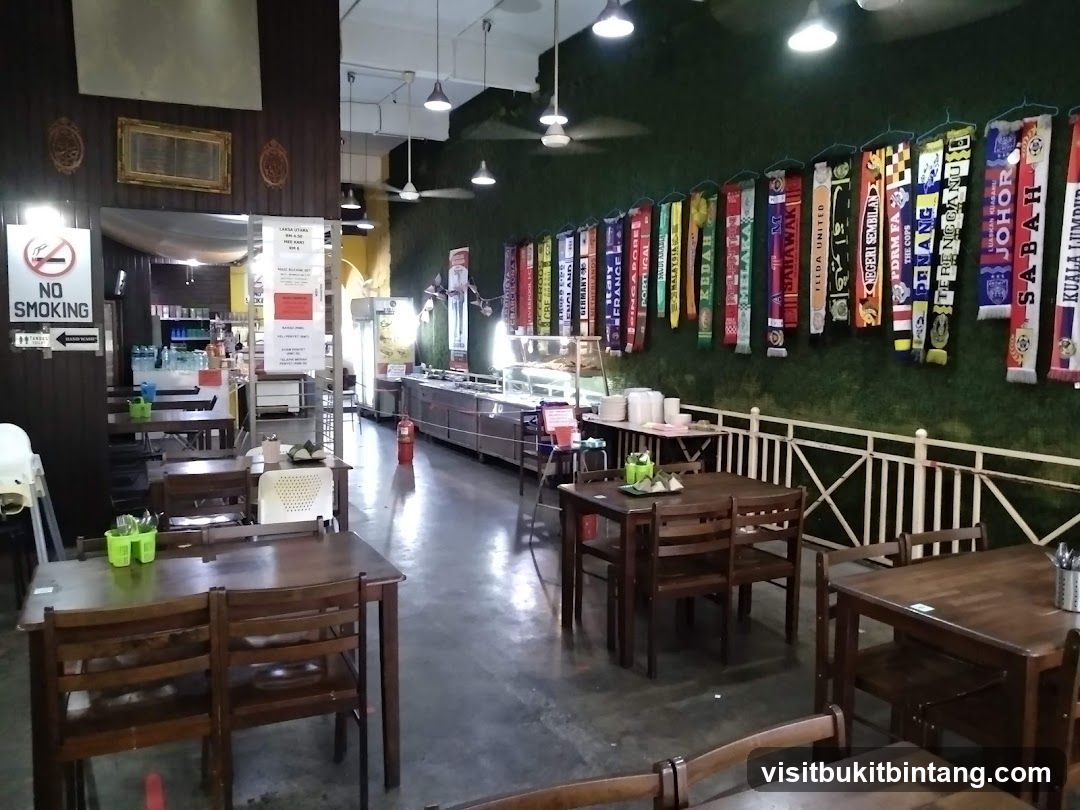 Restaurant Interior with Soccer Scarves