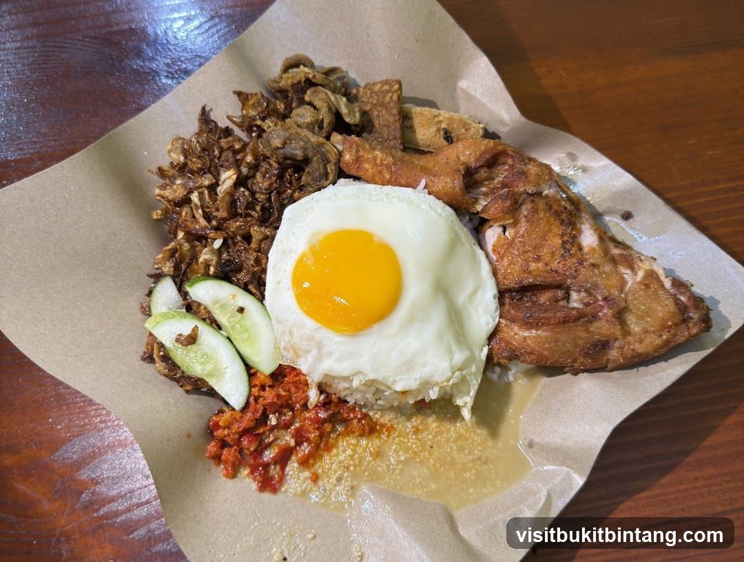 Nasi Lemak with Fried Chicken