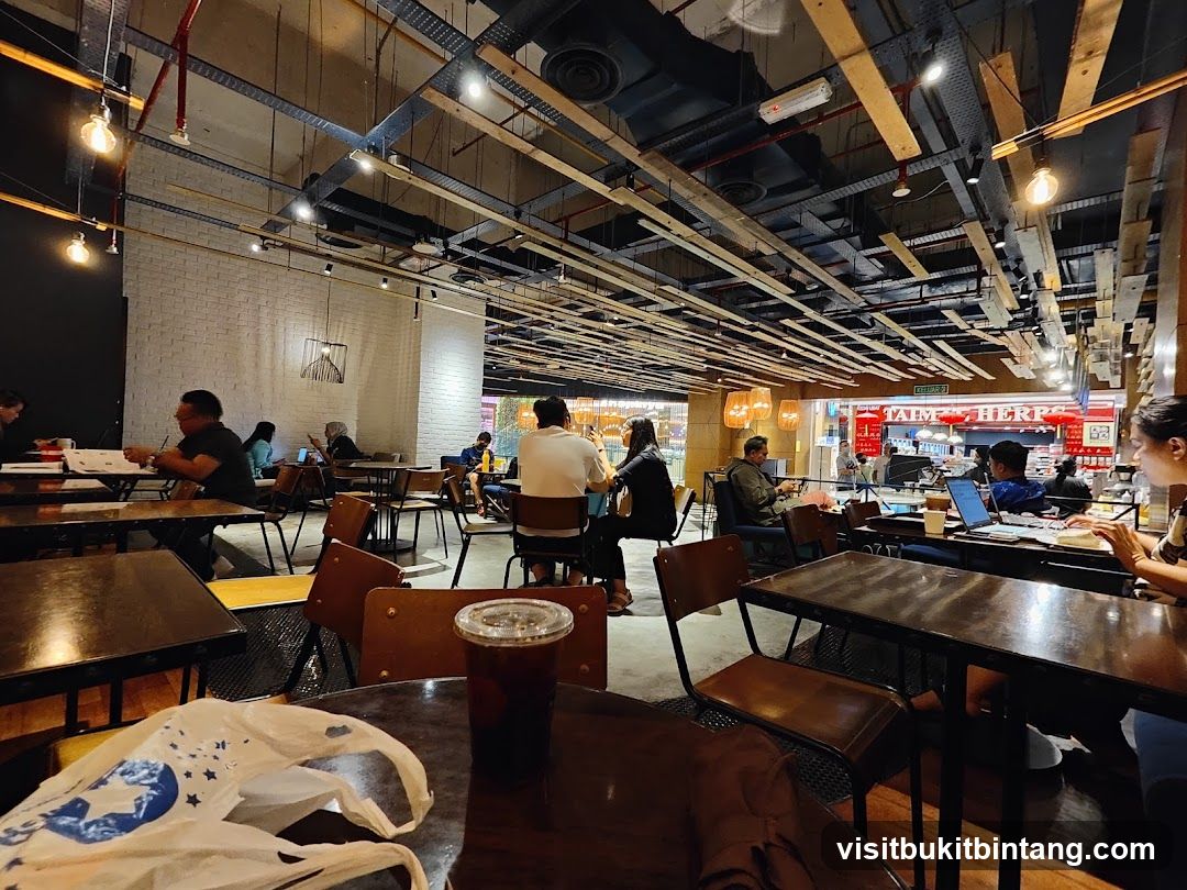 Interior of a cafe with patrons