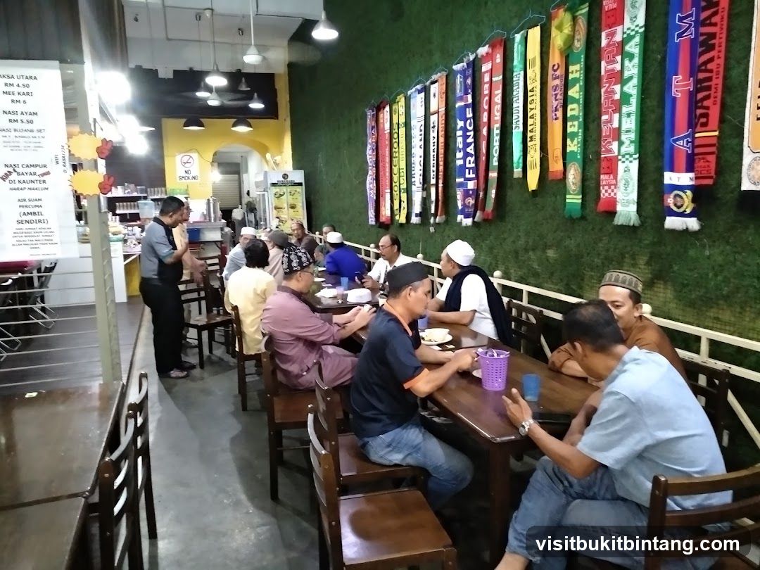 Restaurant Interior with Scarves Display