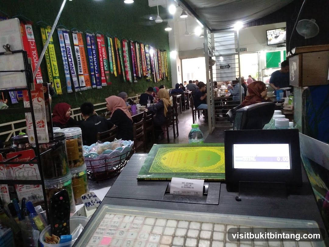 Restaurant Interior with Soccer Scarves