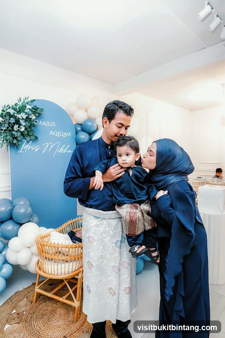 Family celebrating Aqiqah