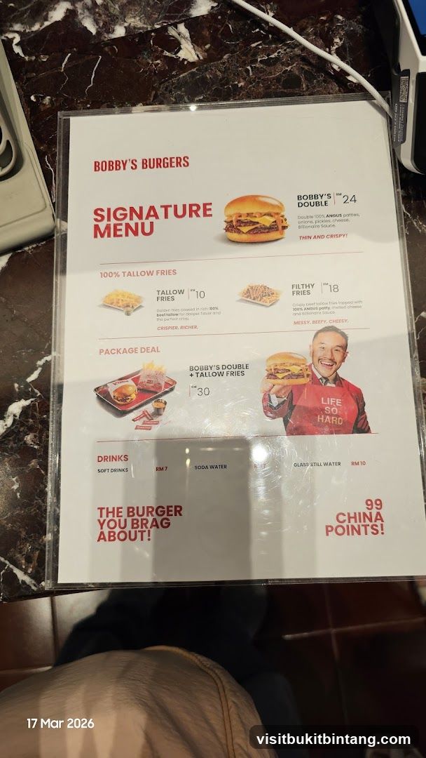 Bobby's Burgers Signature Menu