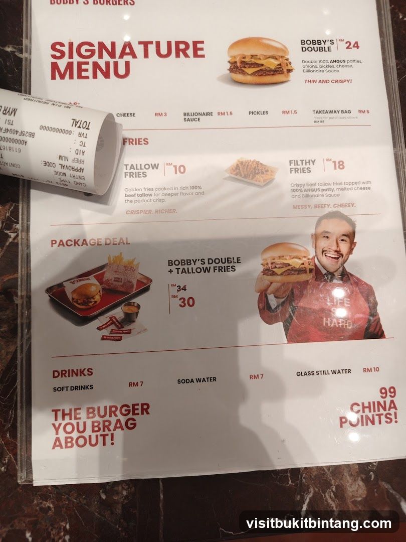 Bobby's Burgers Signature Menu