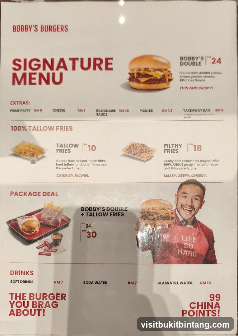Bobby's Burgers Signature Menu