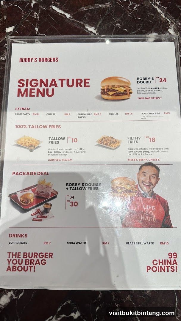 Bobby's Burgers Signature Menu