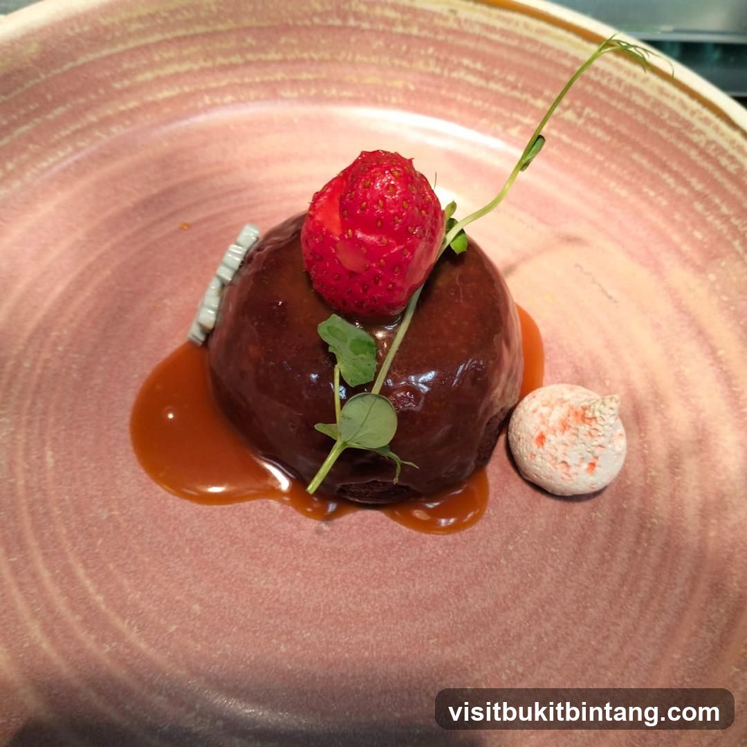 Chocolate dessert with strawberry