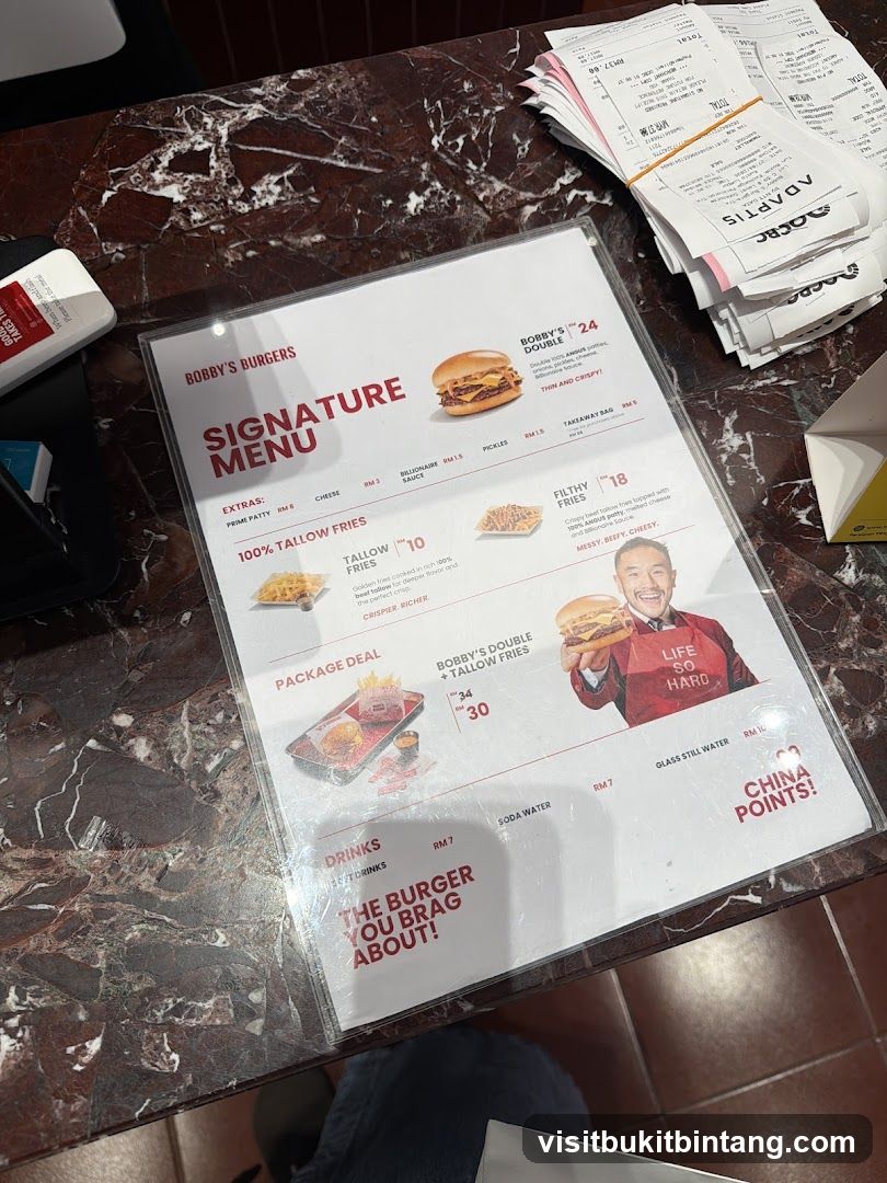 Bobby's Burgers Signature Menu