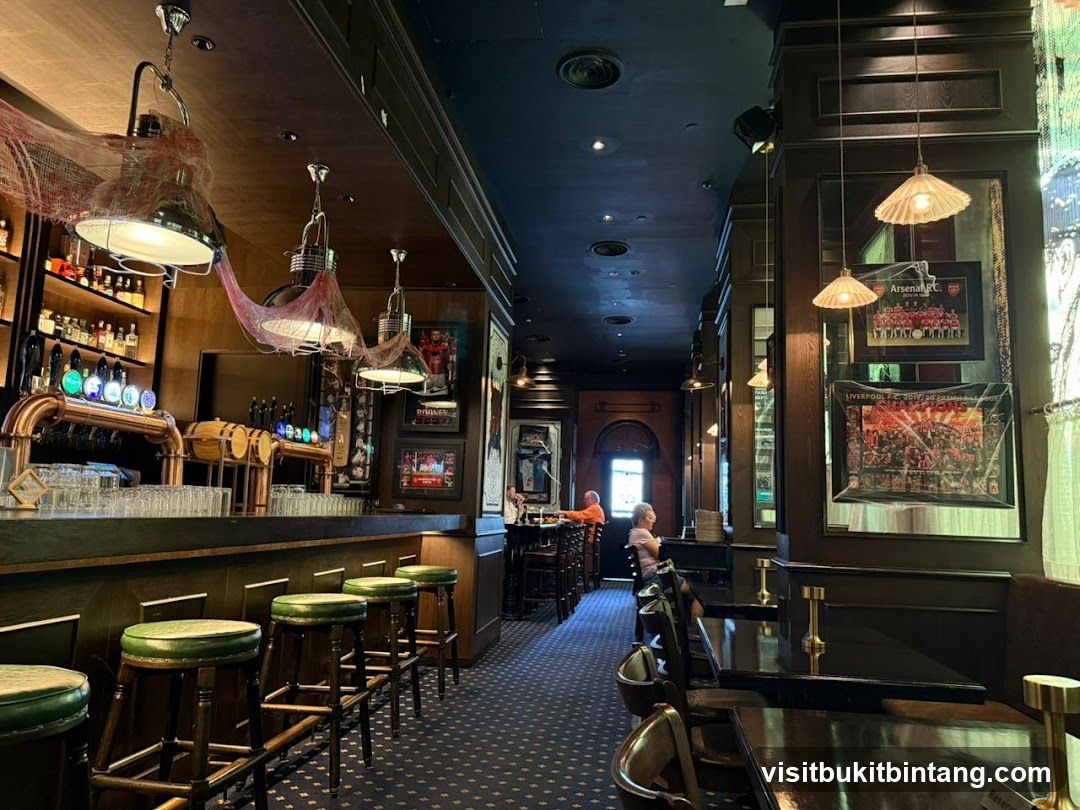Bar Interior with Football Memorabilia