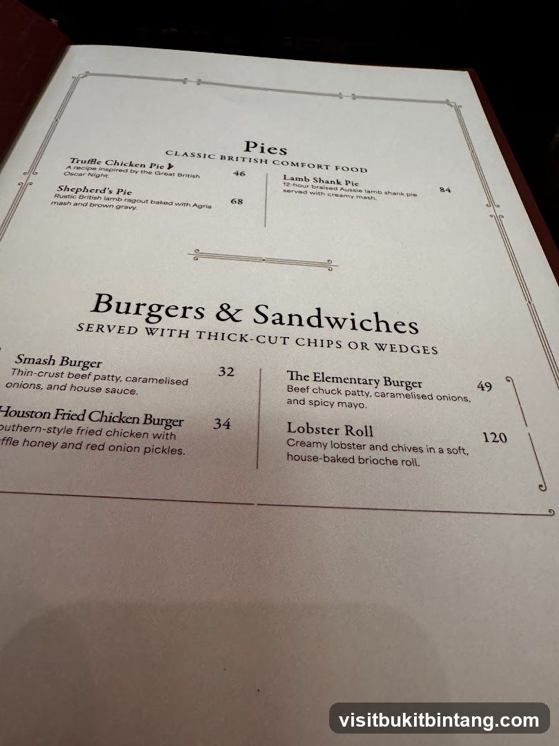 Pies, Burgers & Sandwiches