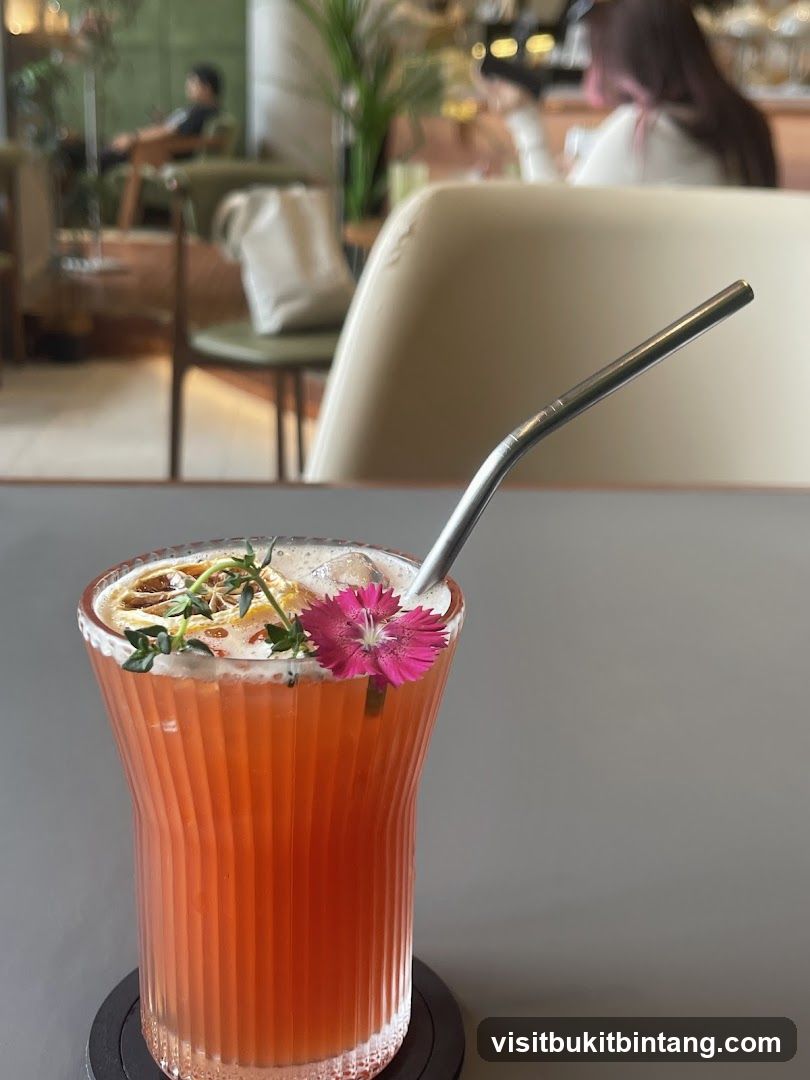 Pink Drink with Flower Garnish